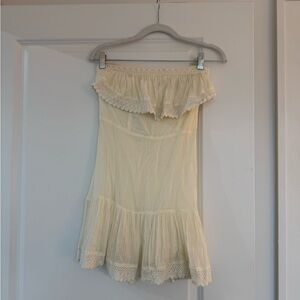 Strapless ruffle summer mini dress